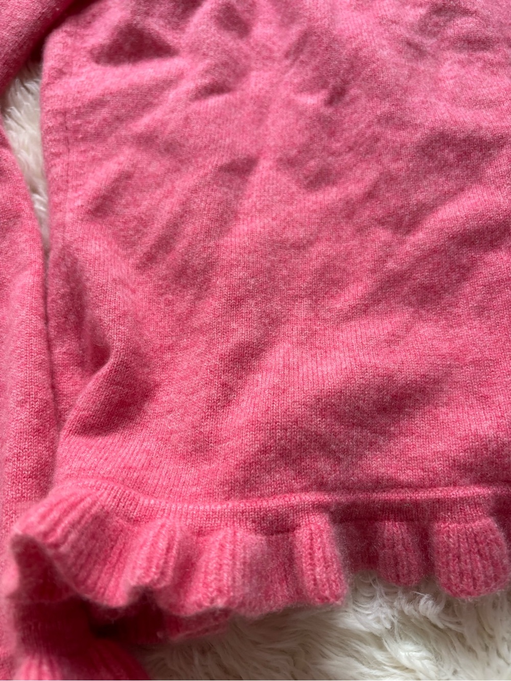 Pure Collection Pink Ruffle-Trim Cashmere Cardigan - Picture 11 of 13